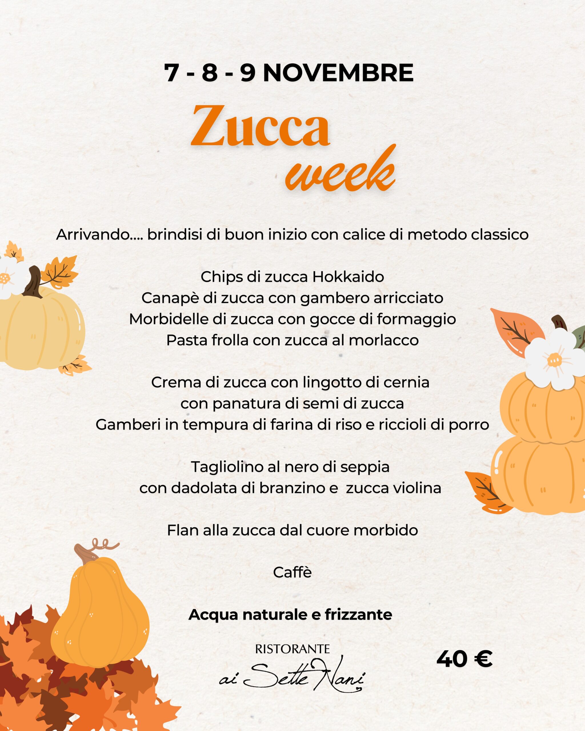 Zucca week - 7,8,9 novembre